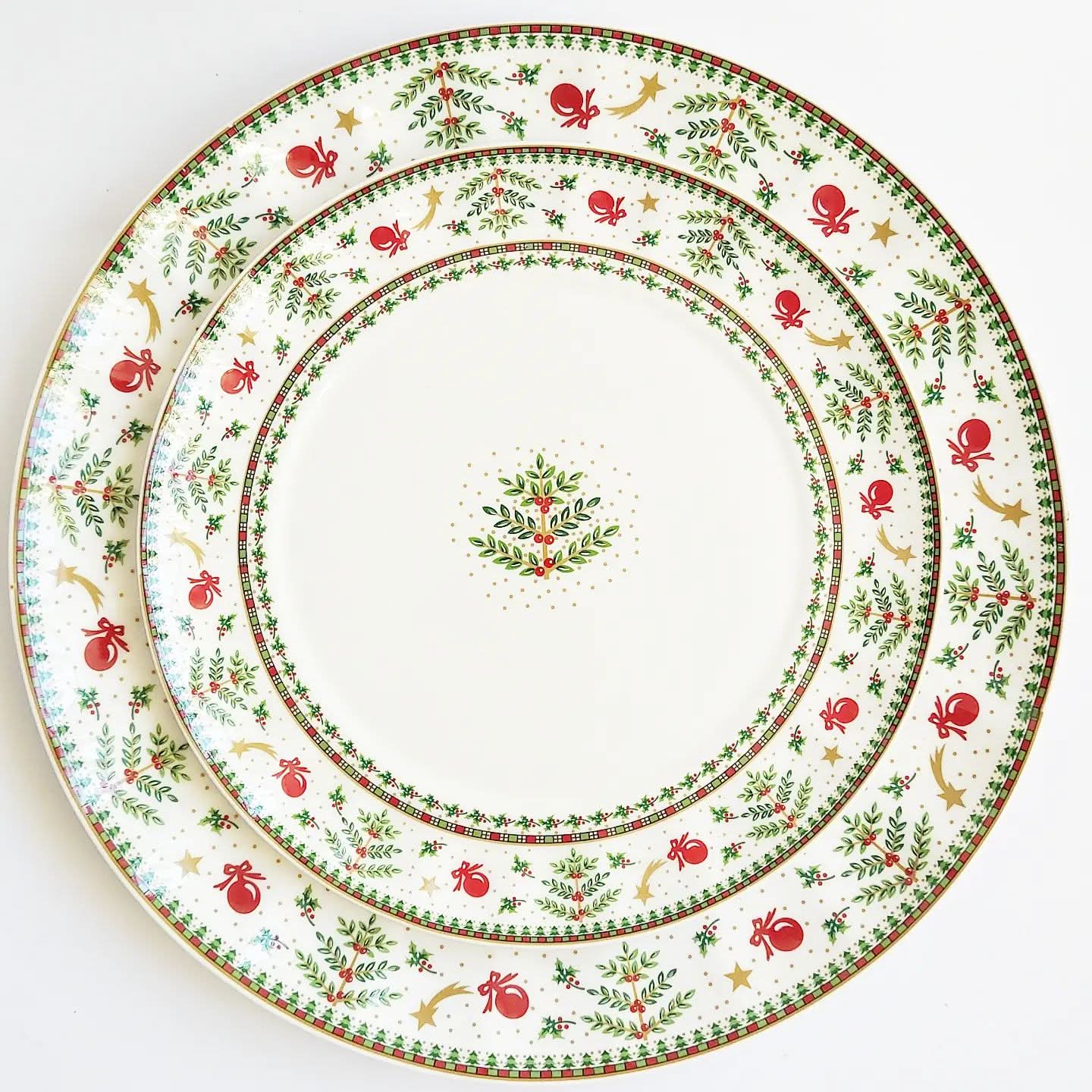 Conjunto de Porcelana Natalino com 2 Peças